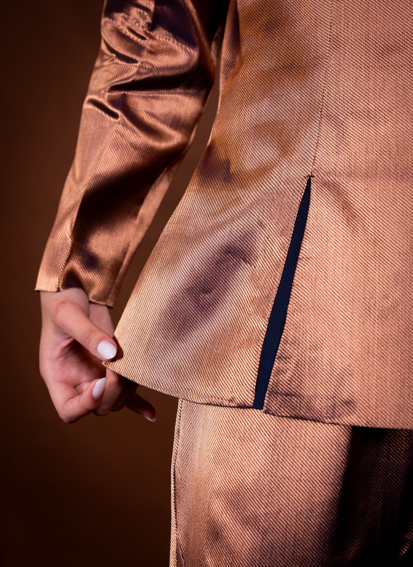 Rose Gold Pure Tissue Co Ord Set for Women