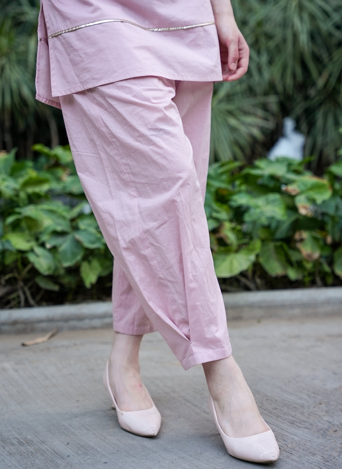 Powder Pink Butterfly Cotton Co-Ord Set