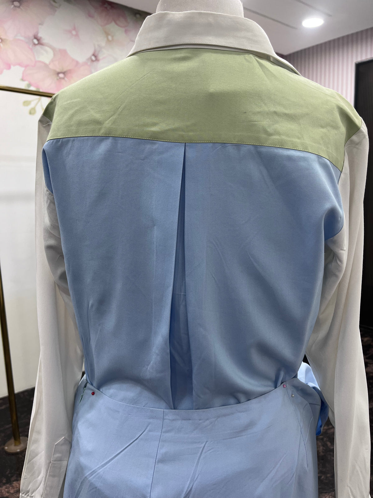 Fine Italian Cotton Ruched Skirt And Shirt Set