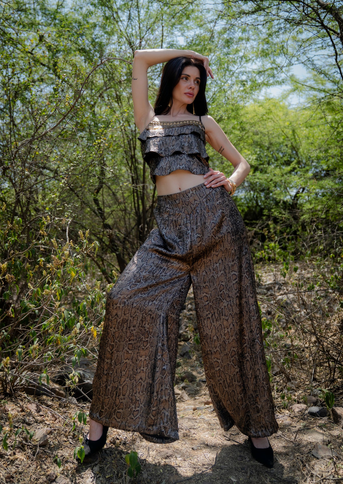 Strappy Ribot Top & Exclusive Pants Co-ord - Label Sakshi Nayyar