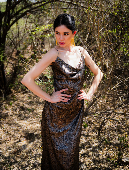 Ribot Detail Strappy Dress with Open Back - Label Sakshi Nayyar