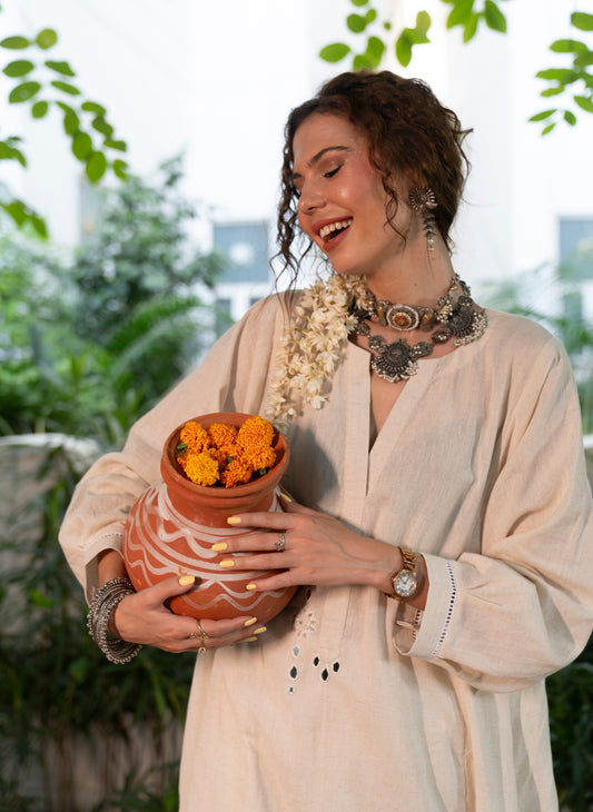 Kurta Pant with Mirror Detailing - Label Sakshi Nayyar