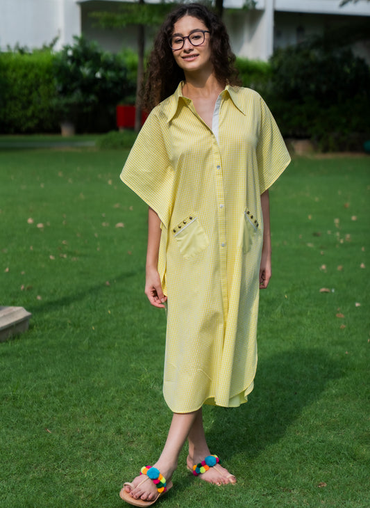 yellow kaftan dress