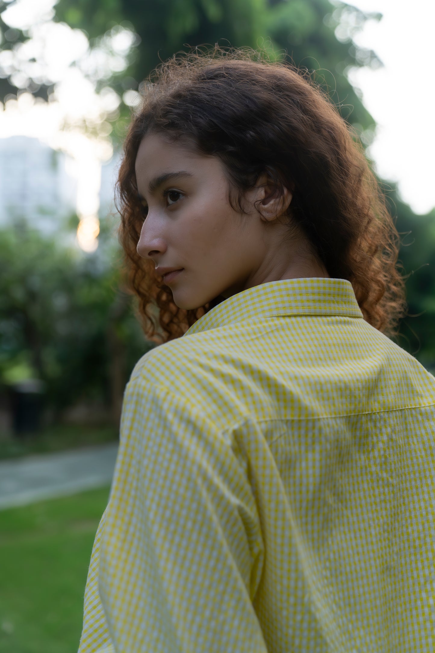 Sunlit Ember Crop Shirt