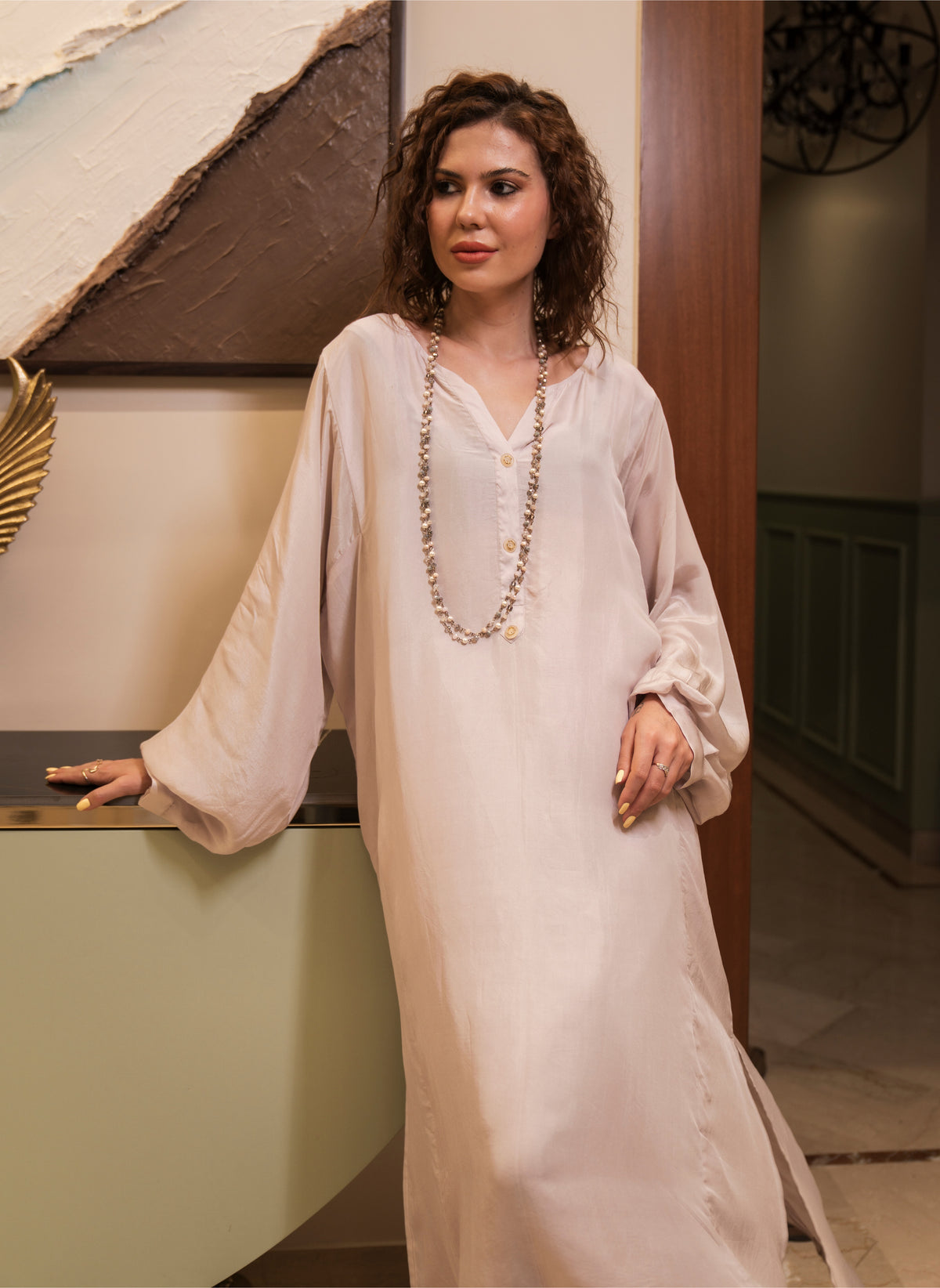 Dusty Lilac Sheen Set - Label Sakshi Nayyar