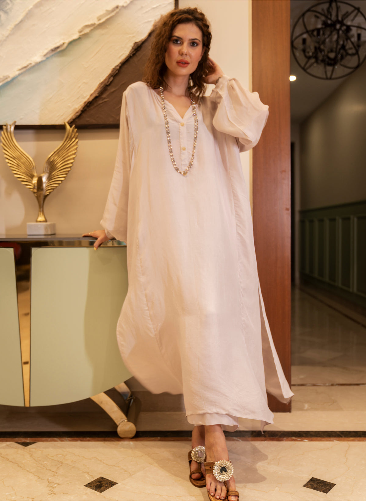 Dusty Lilac Sheen Set - Label Sakshi Nayyar