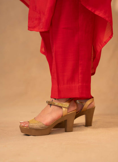 Deep Fuchsia Pink Anarkali Suit with Parallel Pants & Dupatta