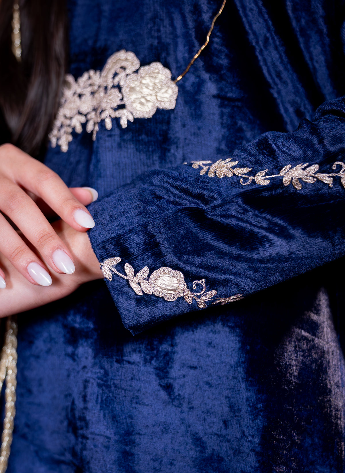 Midnght Blue Velvet & Organza Set