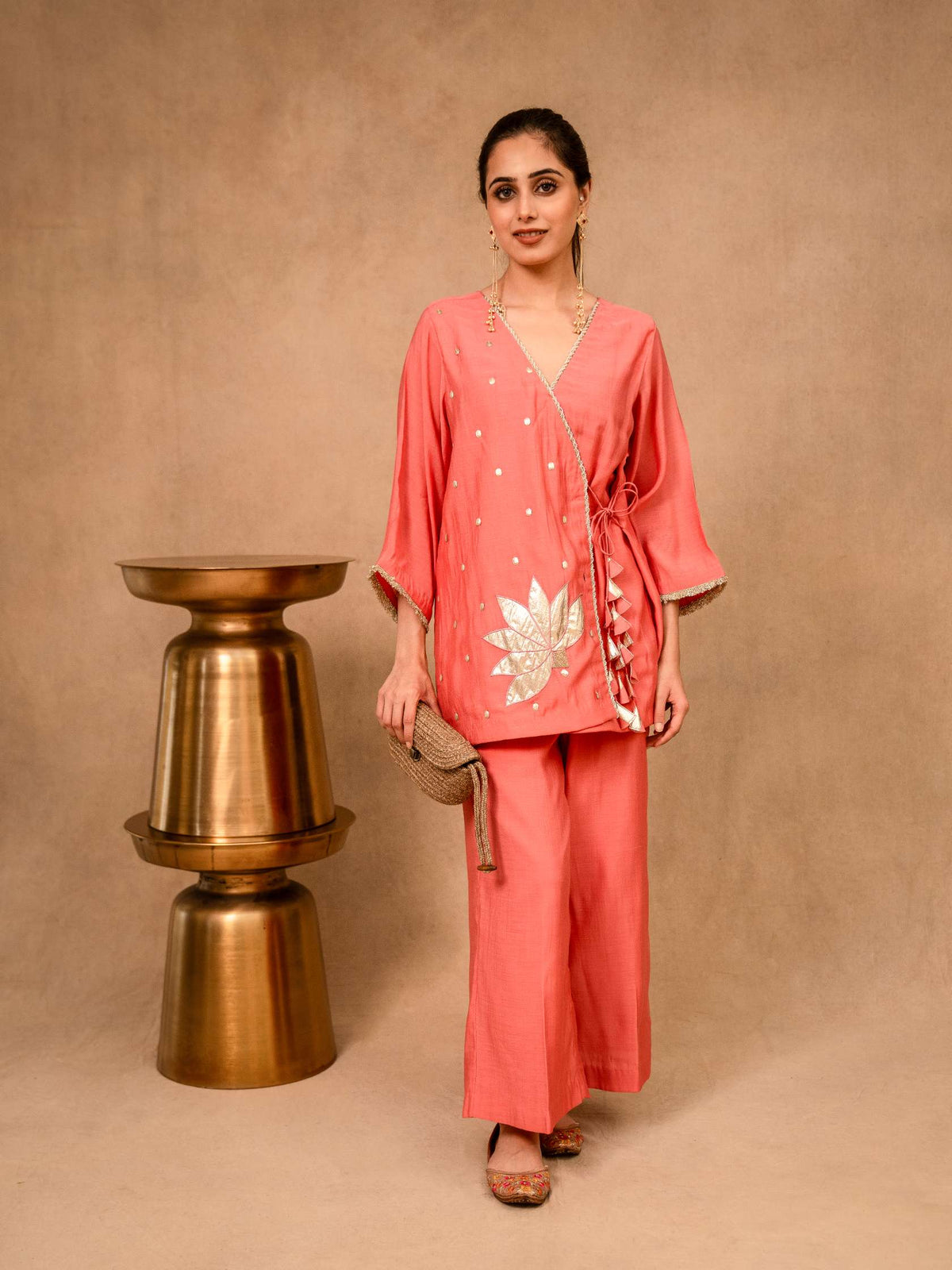 Blush Pink Angrakha Co-ord Set