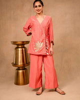 Blush Pink Angrakha Co-ord Set