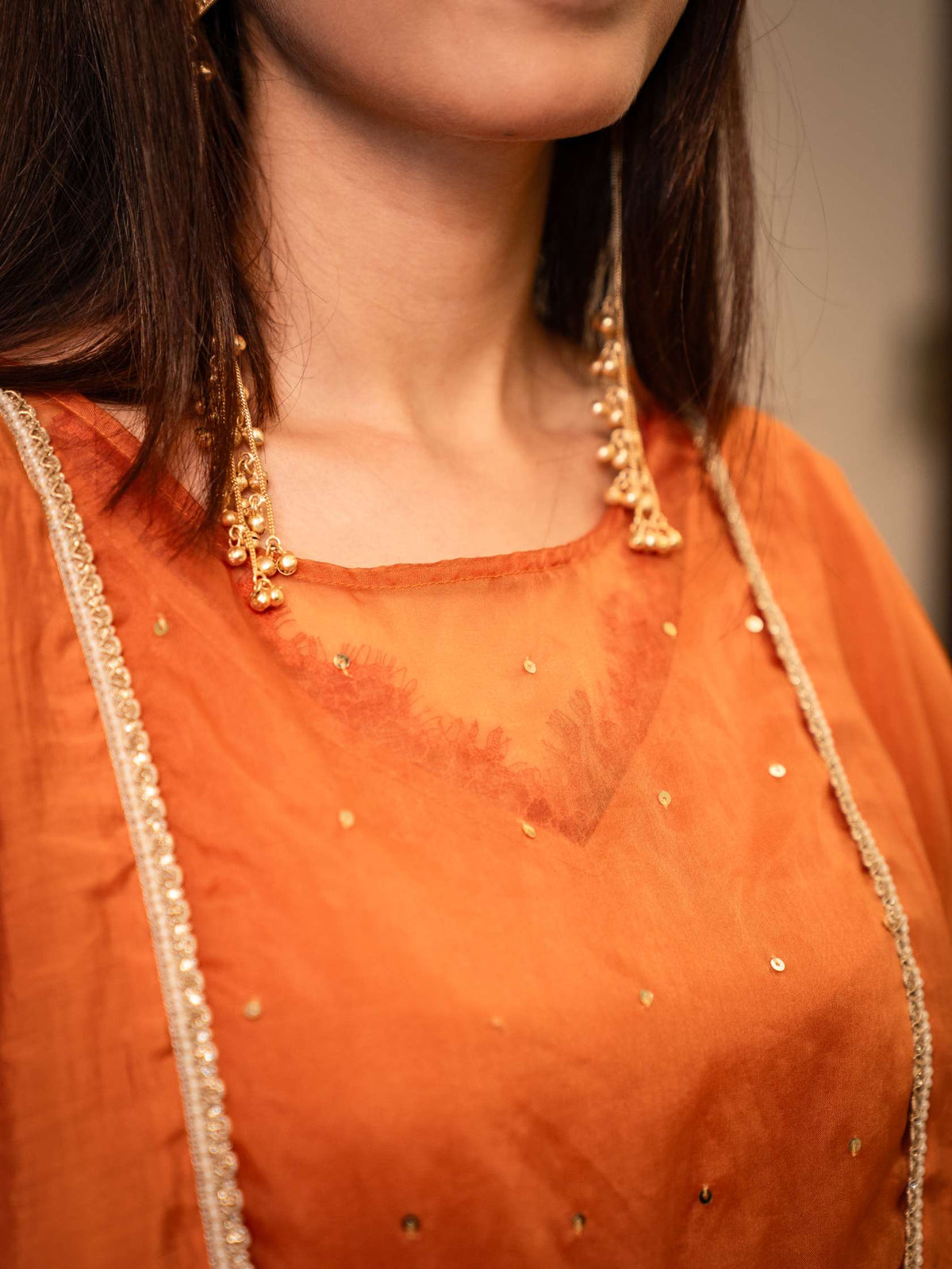 Burnt Ochre Kaftan with Pants