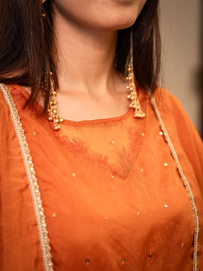 Burnt Ochre Kaftan with Pants