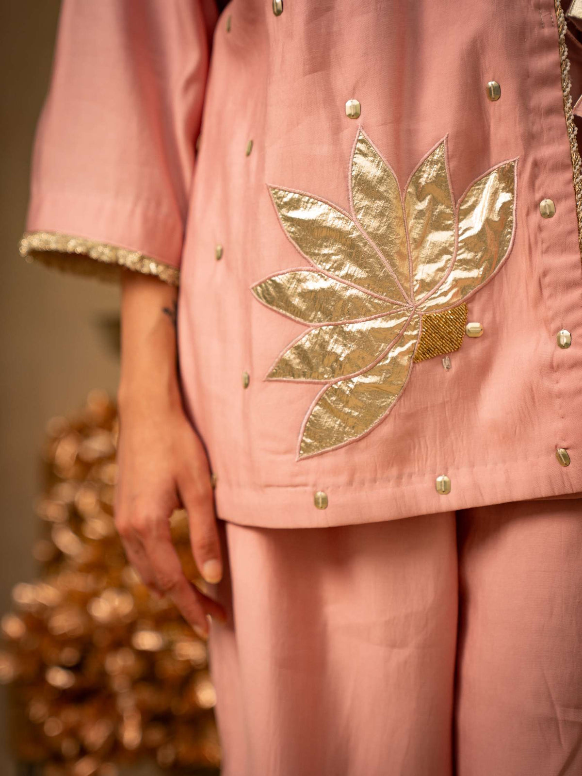 Powder Pink Angrakha Co-ord Set
