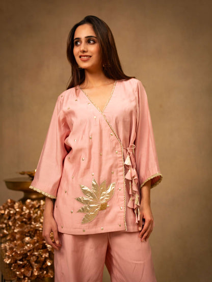Powder Pink Angrakha Co-ord Set