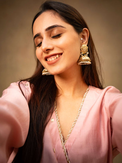 Powder Pink Angrakha Co-ord Set