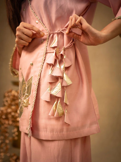 Powder Pink Angrakha Co-ord Set