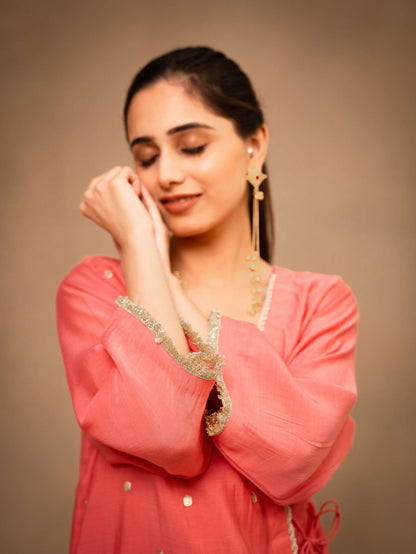 Blush Pink Angrakha Co-ord Set