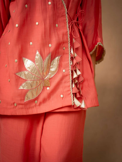 Blush Pink Angrakha Co-ord Set