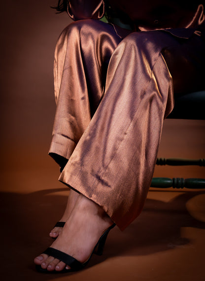 Rose Gold Pure Tissue Co Ord Set for Women