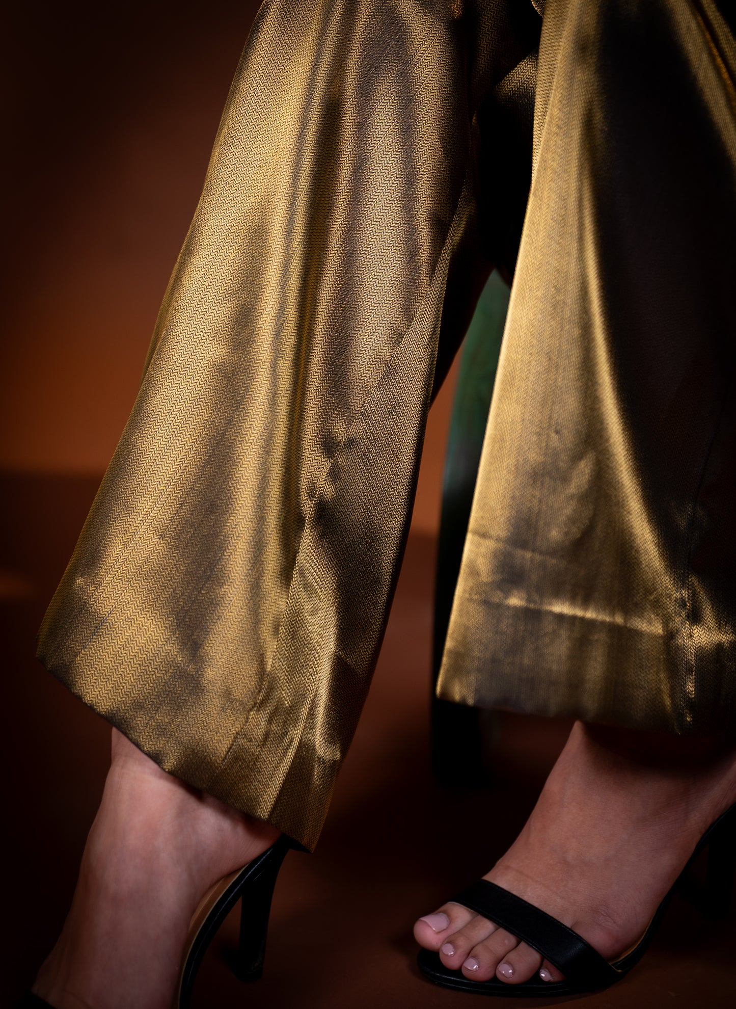 Black Gold Pure Tissue Co Ord Set for Women