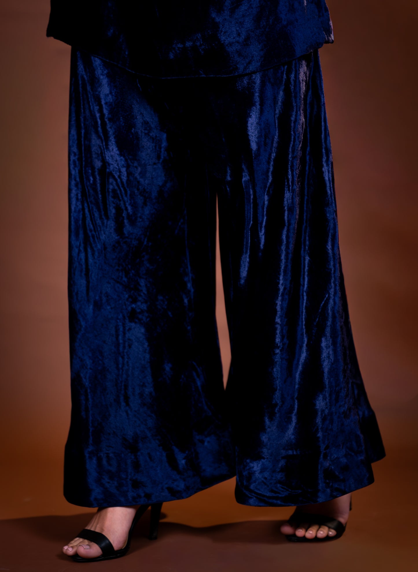 Midnight Blue Velvet Embellished Set