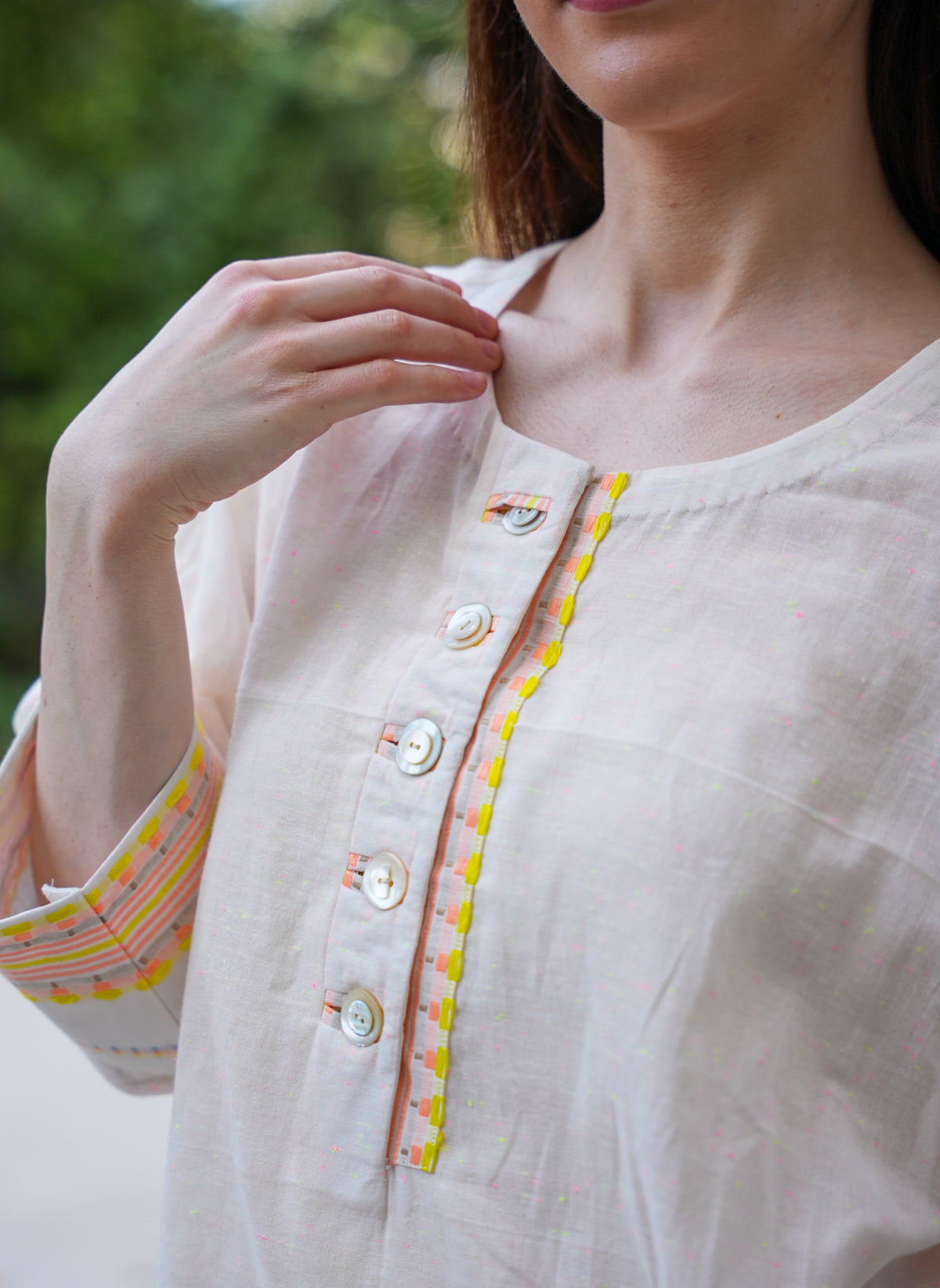 Neon Yellow Chambray Cotton Co-Ord Set with Culottes