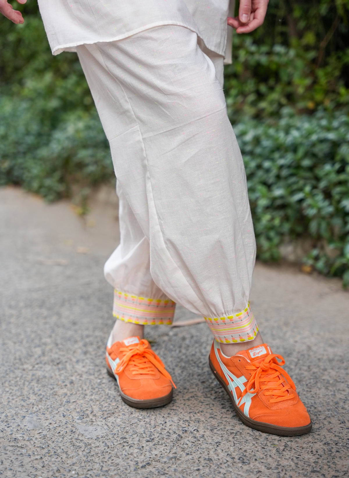Neon Yellow Chambray Cotton Co-Ord Set with Tapered Pants