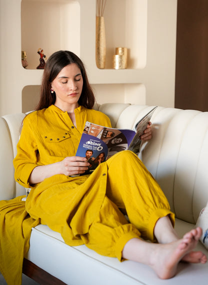 Crinkled Cotton Kurta Pant Set