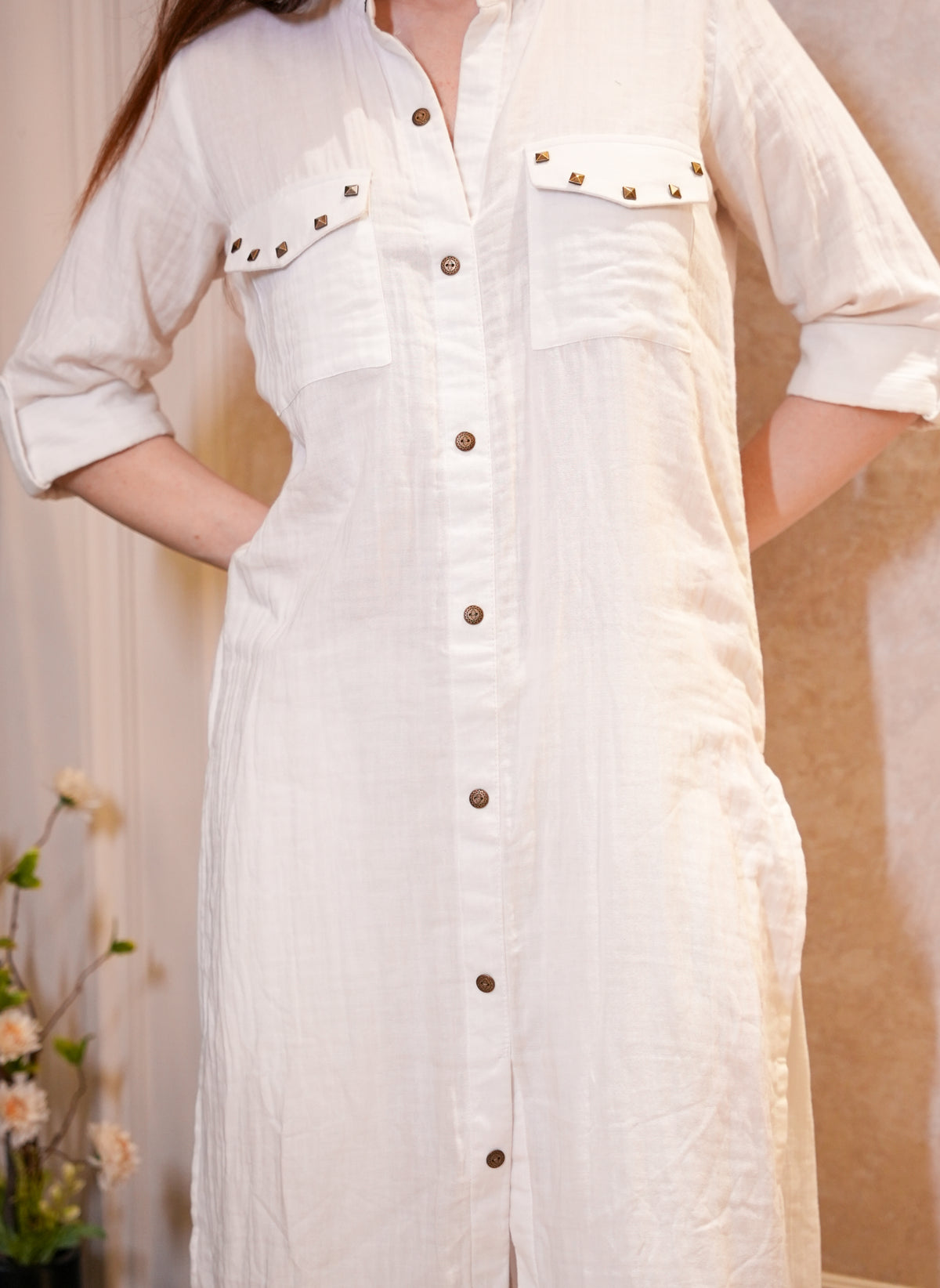 Crinkled Cotton Kurta Pant Set