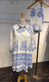 Linen Cotton Block Print Co-ord Set with Culottes