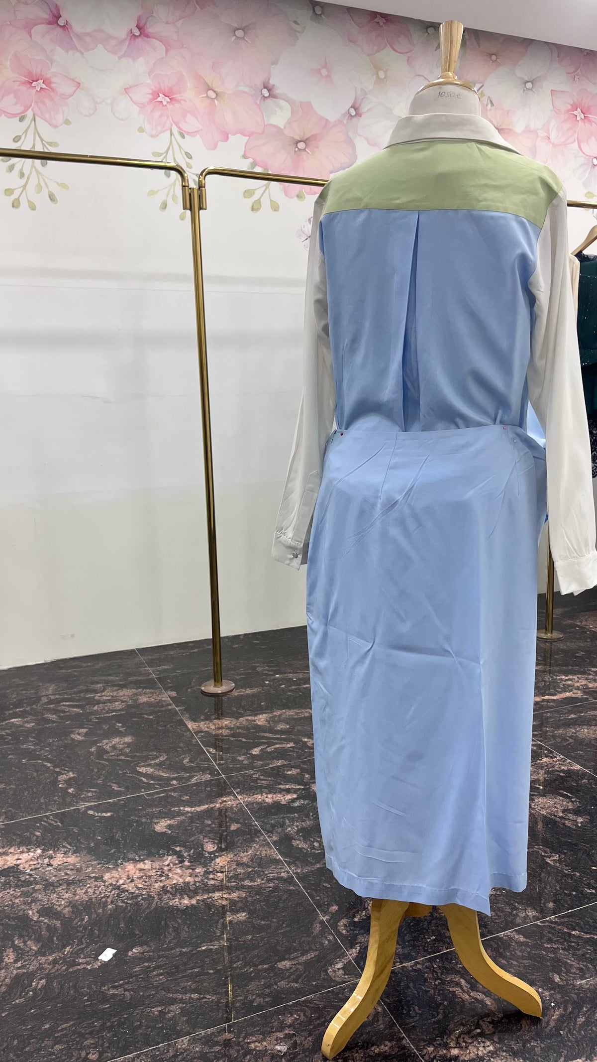 Fine Italian Cotton Ruched Skirt And Shirt Set