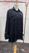 Formal Satin Shirt With Zircon Lace Detailing