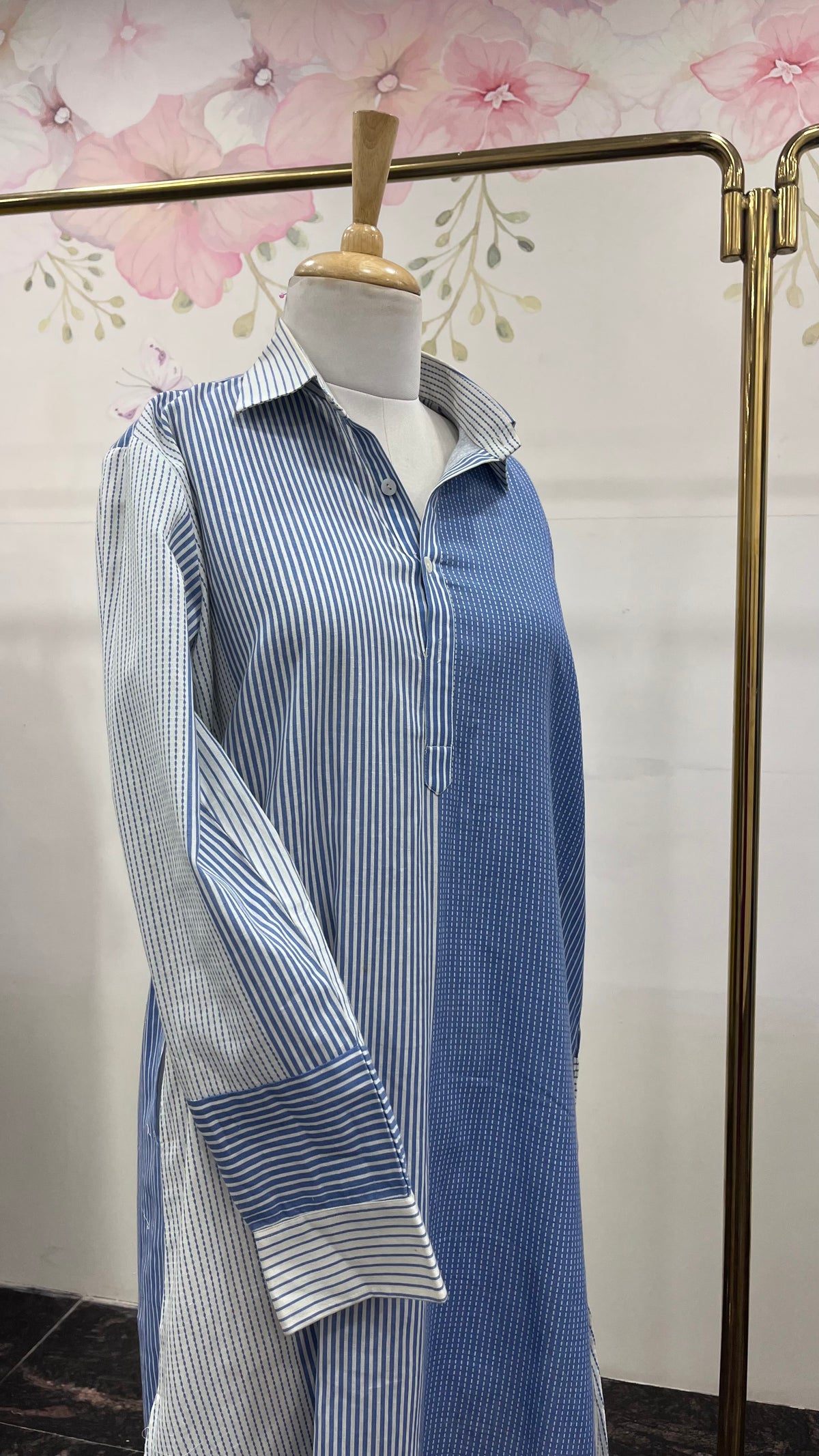 Full Sleeves Organic Cotton Kurta With Collar