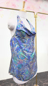 Holographic open Back Halter Neck Top