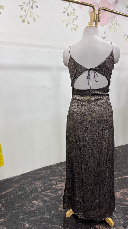 Rivet Detail Strappy Dress with Open Back
