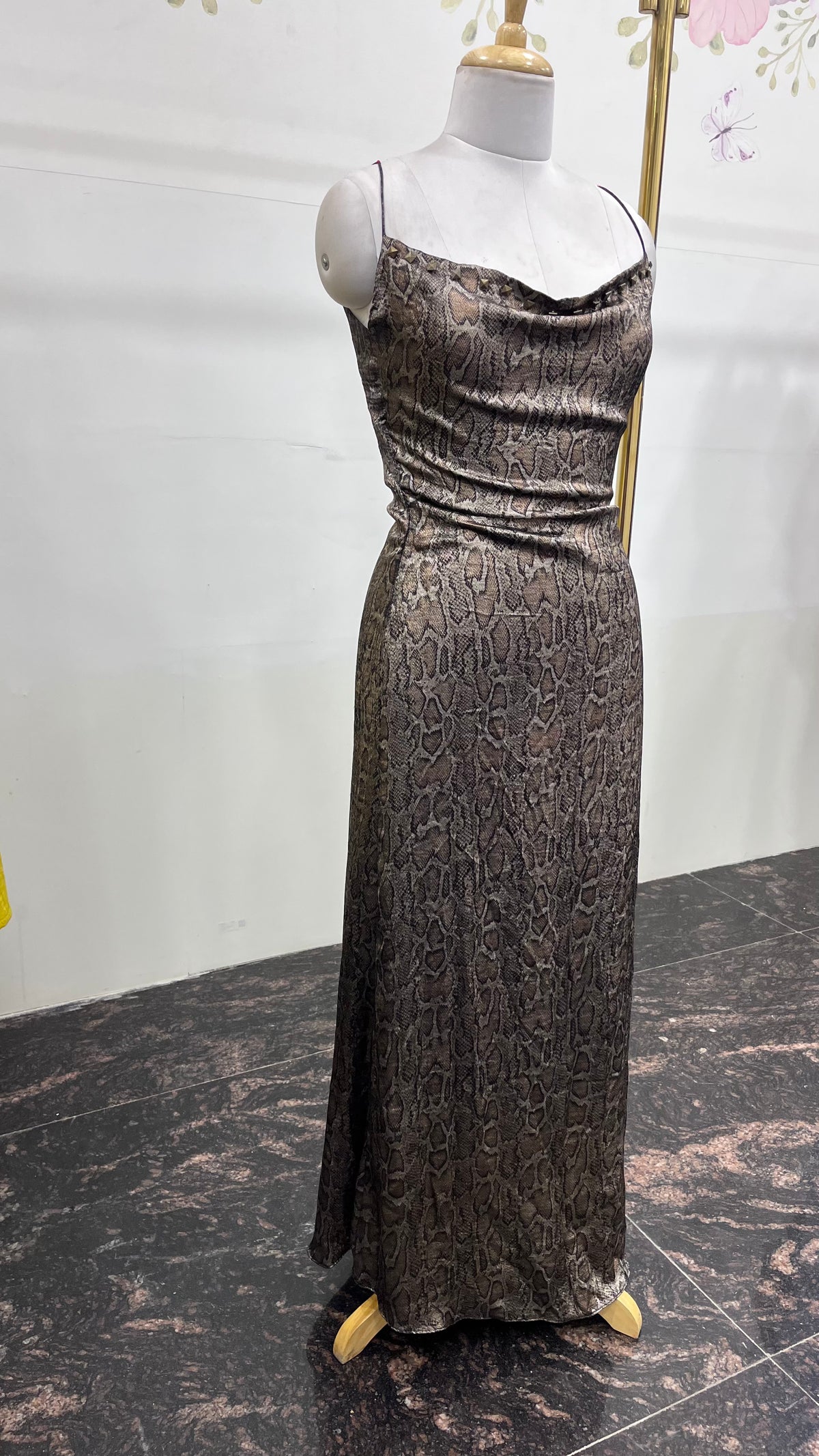 Rivet Detail Strappy Dress with Open Back