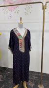 Black Pure Crepe Bandhani Print Kaftan With Handwork And Hanging Detailing