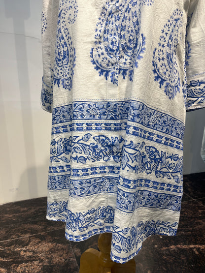 Linen Cotton Block Print Co-ord Set with Culottes