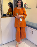 Burnt Ochre Co-ord Set with Parallel Pants