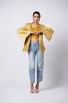 Bohemian Bandhej Mustard Two-Piece Ensemble - Label Sakshi Nayyar