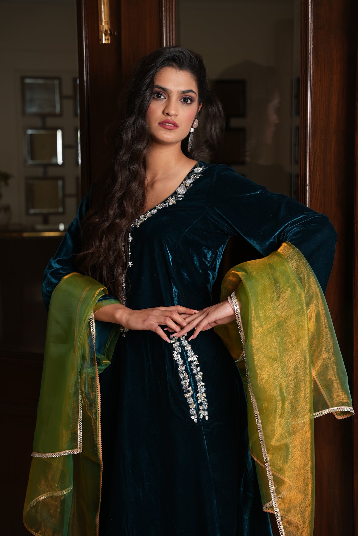 velvet kurta sets with dupatta