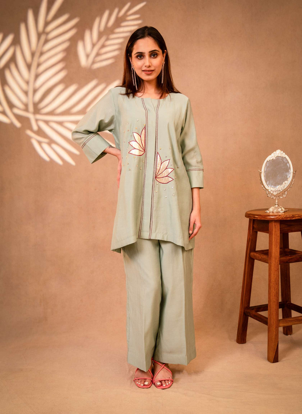 Mint Green Co-ord Set with Parallel Pants