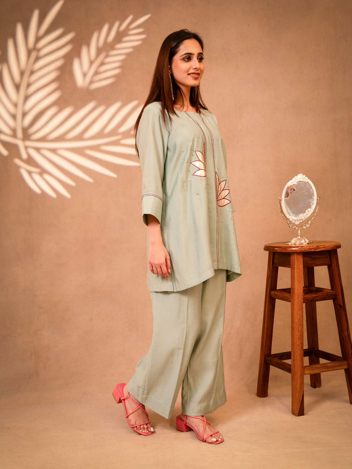 Mint Green Co-ord Set with Parallel Pants