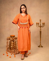 Burnt Ochre Kaftan with Pants
