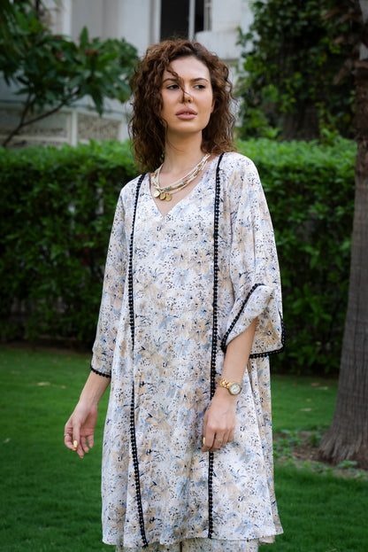 Pakistani Style A Line Short Kurta & Pants - Label Sakshi Nayyar