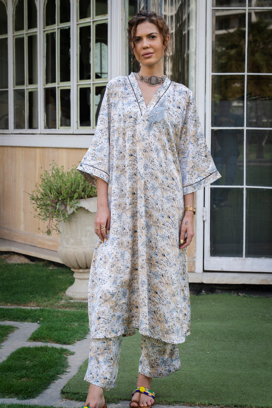 Pakistani Style A Line Long Kurta & Pants