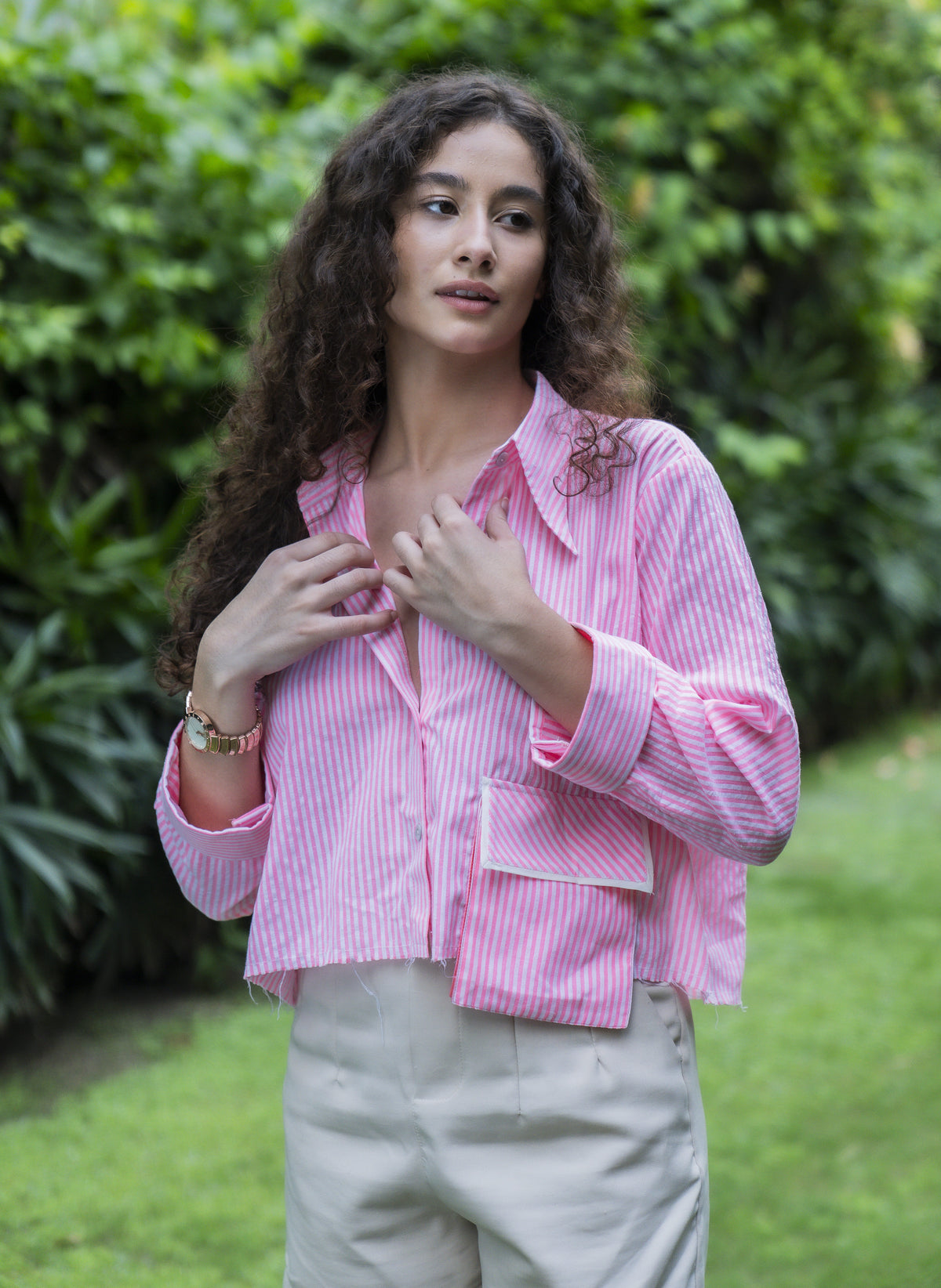 Aurora Ember Crop Shirt - Label Sakshi Nayyar