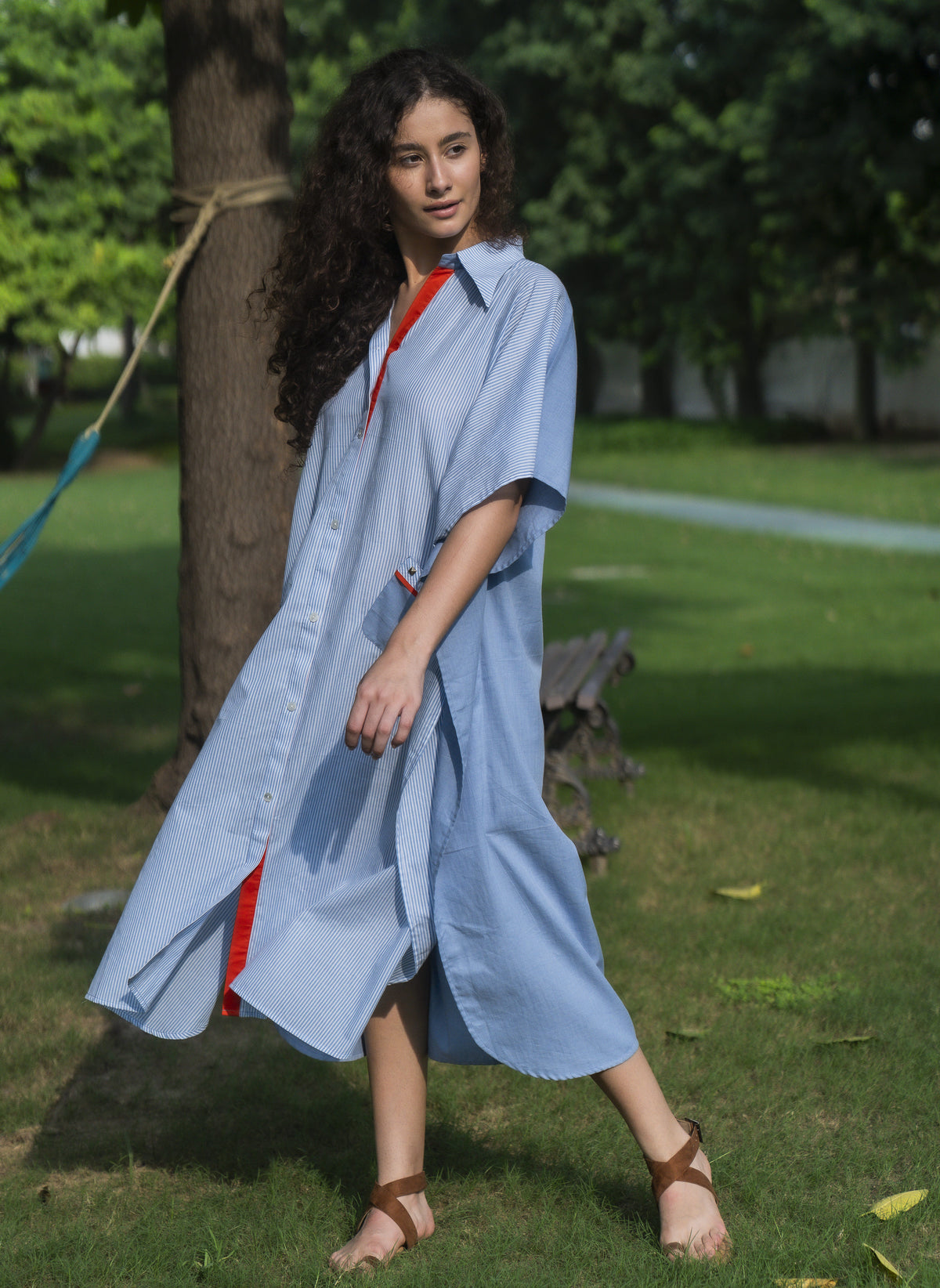 Flamingo Glow Kaftan Dress - Label Sakshi Nayyar