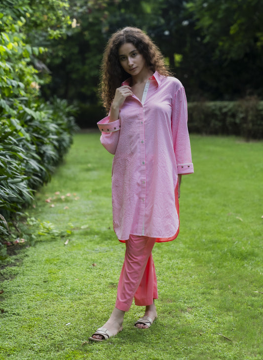 Blush Horizon Kurta Pant Set