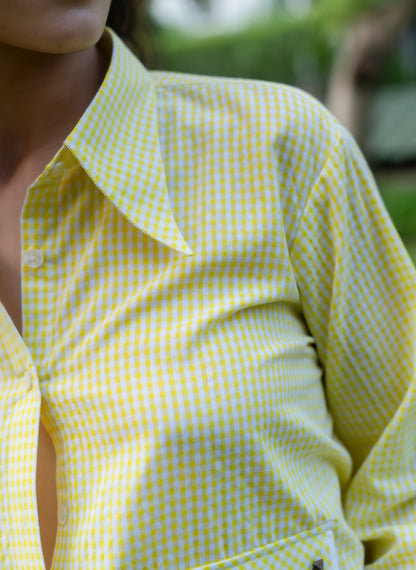 Sunlit Ember Crop Shirt